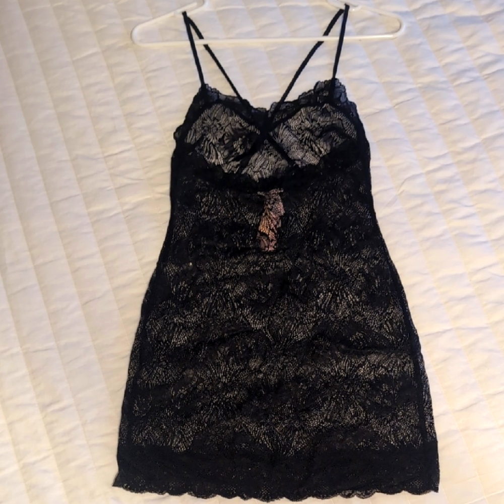 Victoria's Secret Black Lace Slip Lingerie